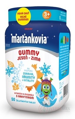 WALMARK Marťánci Gummi PODZIM - ZIMA želatinové tablety, příchuť marakuja, malina, jahoda, pomeranč 1x50 ks