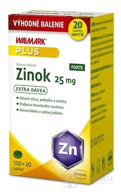 WALMARK Zinek FORTE 25 mg tbl 100 + 20 navíc (120 ks)