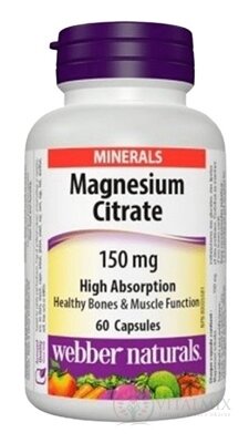Webber Naturals Magnesium citrát 150 mg cps 1x60 ks