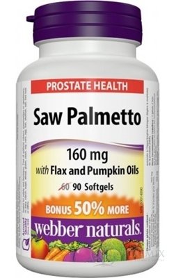 Webber Naturals Prostata Saw Palmetto 160 mg tbl (BONUS 50% navíc) 1x90 ks