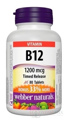 Webber Naturals Vitamin B12 1200 mcg tbl 1x80 ks