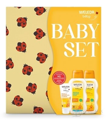 WELEDA Měsíčkový kojenecký SET (lázeň 200 ml + olej 200 ml + krém 75 ml + dárek - plenka) 1x1 set