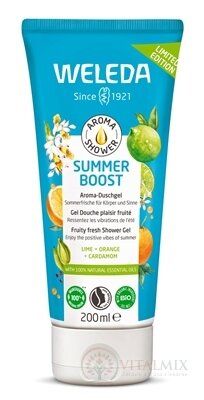 WELEDA SUMMER BOOST Aroma Shower Fruity fresh sprchový gel, Lime+orange+cardamem 1x200 ml
