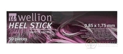 Wellion HEEL STICK - Lanceta bezpečnostní 0,85 x 1,75 mm (WELL2PREHH), sterilní, jednorázová, 1x50 ks