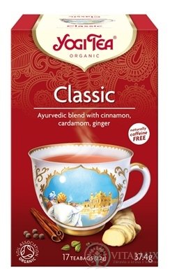YOGI TEA Classic BIO ajurvédská čajová směs, nálevové sáčky 17x2,2 g (37,4 g)
