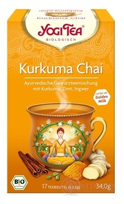 YOGI TEA Kurkuma Chai BIO ajurvédská čajová směs, nálevové sáčky 17x2 g (34 g)