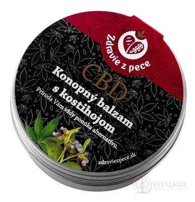 Zdraví z pece CBD Konopný balzám s kostivalem ručně vyráběný 1x80 ml