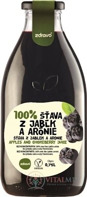 zdravě 100% ŠŤÁVA Z JABLEK A Áron 1x0,75 l