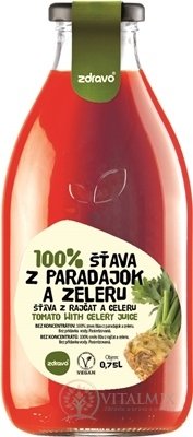 zdravě 100% ŠŤÁVA Z RAJČATA A BULVOVÉHO 1x0,75 l