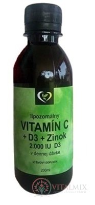 Liposomální VITAMIN C + D3 + Zinek - Zdravý svět 1x200 ml