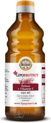 Železo + Vitamín C LIPOPROTECT - St. CRUX lipozomální železo s vitamínem C v oleji, pomeranč, 1x250 ml