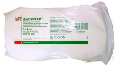 Zelletten 5x4 cm tampon z buničiny, role (á 500 tamponů) 1x2 ks