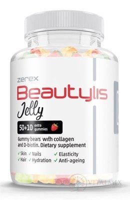 Zerex Beautylis Jelly gumoví medvídci, příchuť jahoda, 1x60 ks