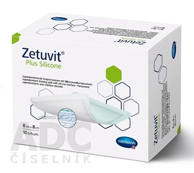 Zetuvit Plus Silicone kompres sterilní (8x8 cm) 1x10 ks