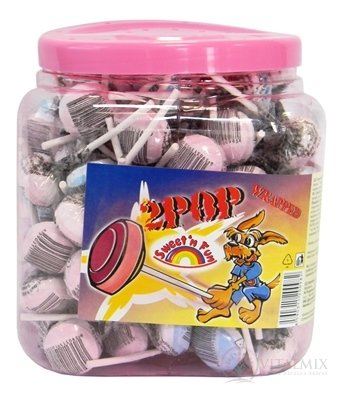 2POP Lízátko s hroznovým cukrem Swet&#39;n Fun, v plast.doze, 125 ks x 10 g (1250 g)