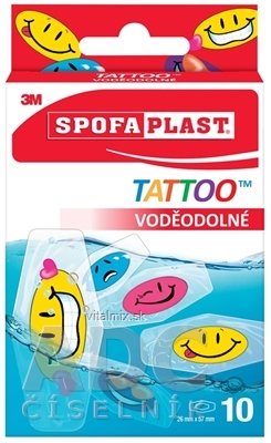 3M Spofaplast č.115 Náplasti VODĚODOLNÉ TATTOO dětské, mix, 1x10 ks