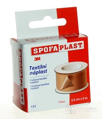 3M Spofaplast č.132 Textilní náplast 2,5cm x 5m, fixační, cívka 1x1 ks