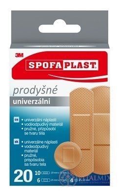 3M SPOFAPLAST č.176N Univerzální náplast mix velikostí: 6 ks=25x72 mm, 10 ks=19x72 mm, 4ks=22 mm, 1x20 ks