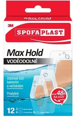 3M Spofaplast č.191 Náplasti VODĚODOLNÉ Max Hold 3 velikosti, 1x12 ks