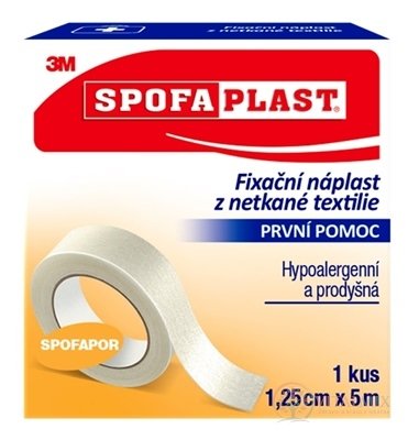 3M Spofaplast č.731 Fixační náplast 1,25cm x 5m, z netkané textilie, cívka, 1x1ks