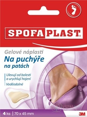 3M Spofaplast č.912 Gelové náplasti na puchýře na patách, 70x45 mm, 1x4 ks