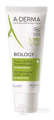 A-DERMA BIOLOGY LEHKÝ krém HYDRATAČNÍ 24h hydratace normální až smíšené pleti 1x40 ml