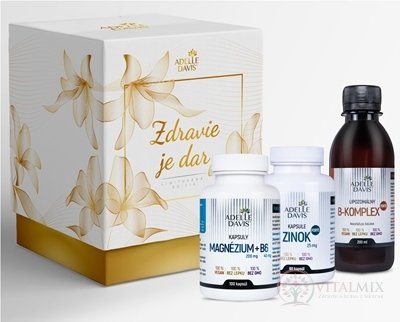 Adelle Davis Balíček Srdce Magnesium+B6 cps 100 + Zinek cps 60 + B-komplex lipozomální 200 ml, 1x1 set