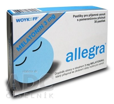 allegra MELATONÍN 3 mg pastilky s pomerančovou příchutí 1x30 ks