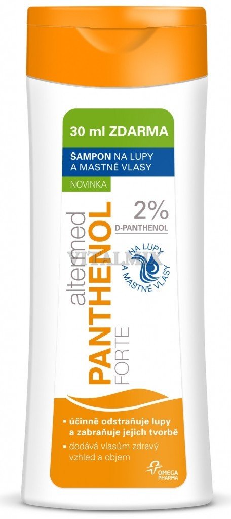 altermed PANTHENOL FORTE 2% šampón na mastné vlasy a lupiny 200+30 ml