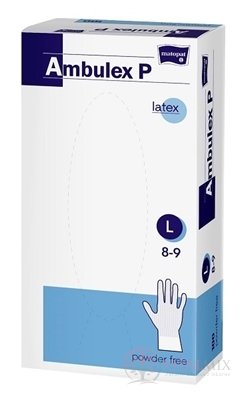 Ambulex P rukavice LATEXOVÉ, potažené polymerem vel. L, nesterilní, nepudrované 1x100 ks
