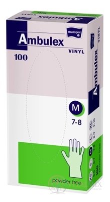 Ambulex rukavice VINYLOVÉ vel. M, nesterilní, nepudrované 1x100 ks