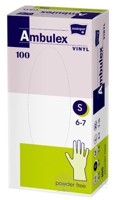 Ambulex rukavice VINYLOVÉ vel. S, nesterilní, nepudrované 1x100 ks