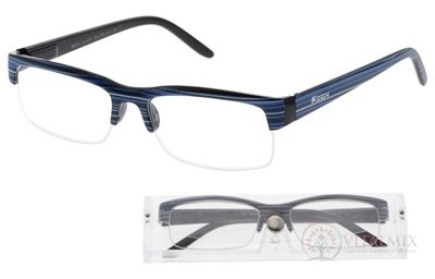 American Way brýle na čtení Etue modré s pruhy +2.50 + pouzdro, 1x1 set