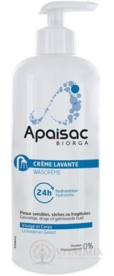 Apaisac BIORGA 24h hydratační čisticí krém modrá řada (24h Hydratation Cleansing Cream) 1x400 ml