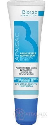 Apaisac BIORGA Vyživující balzám na rty modrá řada (Nourishing Lip Balm) 1x15 ml