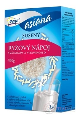 asp RÝŽOVÝ NÁPOJ s vápníkem a vitaminem D sušený 1x350 g