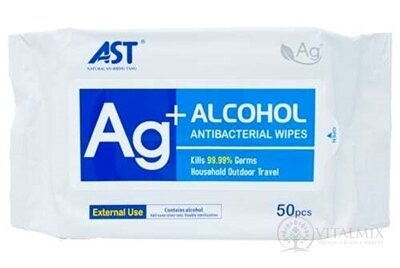 AST Ag + Alkohol Antibakteriální utěrky 1x50 ks