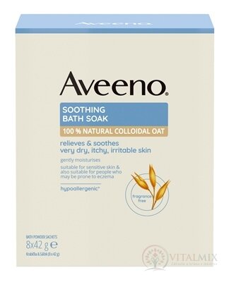 Aveeno Soothing bath soak uklidňující ovesná koupel, sáčky 8x42 g