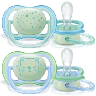 AVENT DUDLÍK 0-6M Ultra air noční kluk na utišování, silikon 1x2 ks