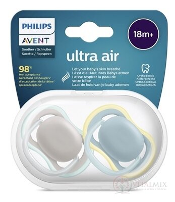 AVENT DUDLÍK 18M+ Ultra air neutral pro utišování, silikon, mix 1x2 ks