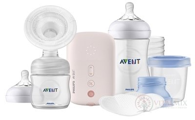 AVENT Elektr. ODSÁVAČKA MLÉKA (SCD395 / 21) sada (odsávačka + láhev 260ml + 3ks Via pohárky) 1x1 set