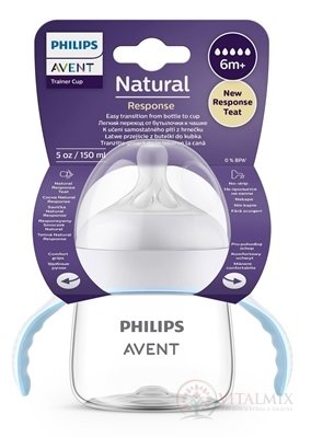 AVENT LAHVE-POHÁR Natural Response 150 ml na učení, s držadly, dudlík (6m+) 1x1 ks