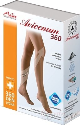 AVICENUM 360 Lýtkové punčochy, Micro velikost LN (původně 3K), II.KT, Sanitized, zavřená špice, tělové, 1x1 pár