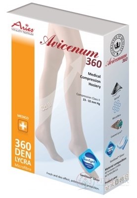 AVICENUM 360 Stehenní punčochy, Micro velikost ML (původně 2D), II.KT, Sanitized, otevřená špice, krajka, tělové, 1x1 pár