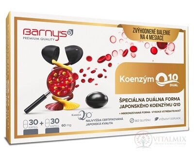 Barny&#39;s KOENZÝM Q10 DUAL 60 mg cps (zvýhodněné balení) 2x30 (60 ks)