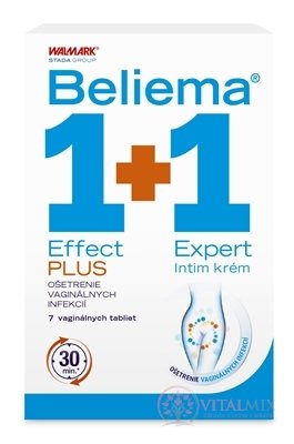 Beliema Effect PLUS + Expert Intim krém 1+1 vaginální tablety 7 ks + intimní krém 30 ml, 1x1 set EXP 31.7.24