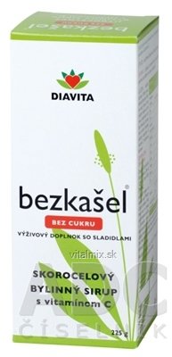 BEZKAŠEL bez cukru jitrocelový BYLINNÝ SIRUP s vitamínem C (inov.zloženie) 1x225 g