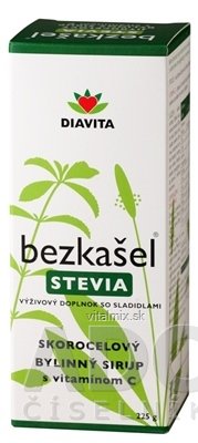 BEZKAŠEL stevia - jitrocelový BYLINNÝ SIRUP s vitamínem C 1x225 g