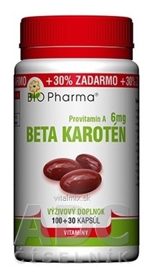 BIO Pharma Beta karoten 6 mg cps 100 + 30 (30% ZDARMA) (130 ks)