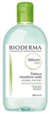 BIODERMA Sébium H2O čistící pleťová voda (micelární) na mastnou a smíšenou pleť, 1x500 ml